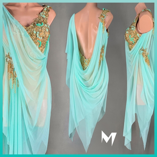 [SOLD] Mint Green Drape Dress #L031